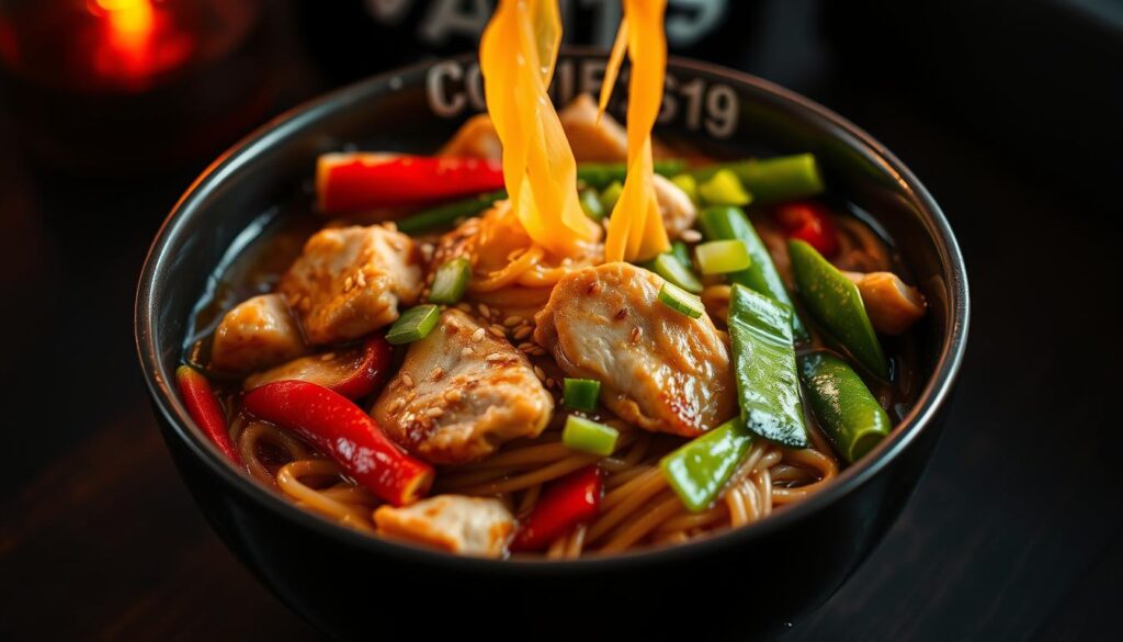 Spicy Asian Chicken Noodle Dish Spicy Asian Chicken Noodle Dish